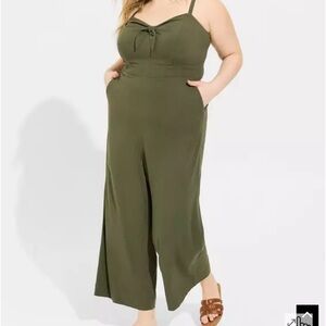 Torrid Olive Green Sleeveless Jumpsuit